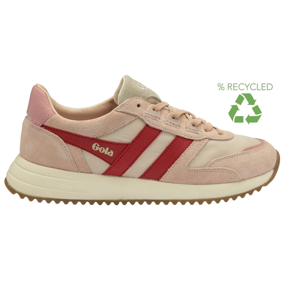 Gola Classics Women's Chicago Sneakers Wheat/Pearl Pink/Deep Red Size 10 - Picture 11 of 14